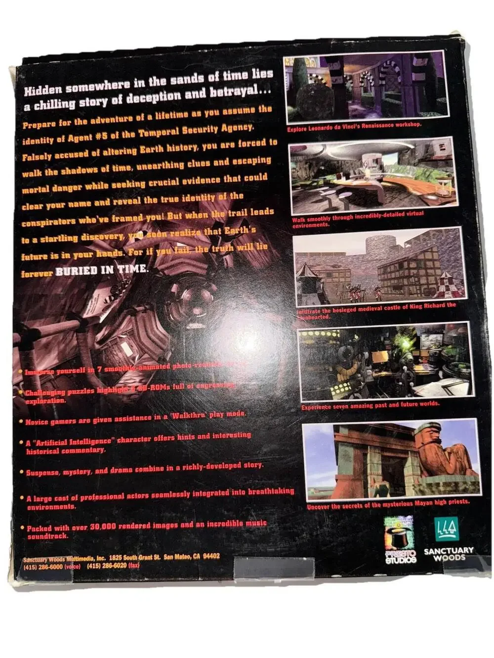 Journeyman Project 2: Buried in Time (PC, 1995) Box Damage Please See Photos